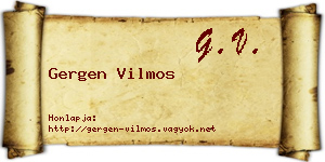 Gergen Vilmos névjegykártya